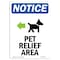 Signmission Sign, 14" H, Rigid Plastic, Pet Relief Area (Left Arrow) Sign, Portrait, 1014-V-17224 OS-NS-P-1014-V-17224 - alternate 1